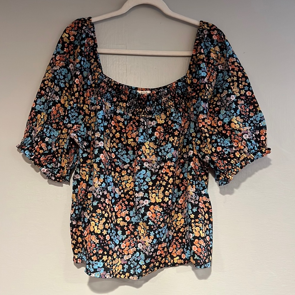 A.N.A Printed Woven Smocked Top Shirt - Could be worn off the shoulder